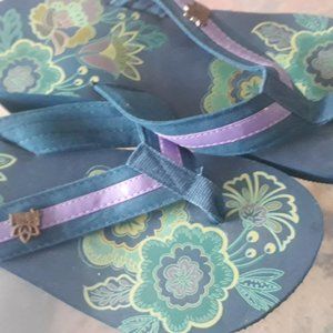 Corkys Karma Flip Flop Sandal Size 10 Blue Green Multicolor, FINAL price.